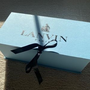 Lanvin Leather Ballet Flats with Metal Strap Details Size 7.5 37.5